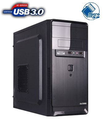 1stCOOL skříň STEP 2, micro ATX, AU, USB 3.0, čtečka karet, bez zdroje, Black
