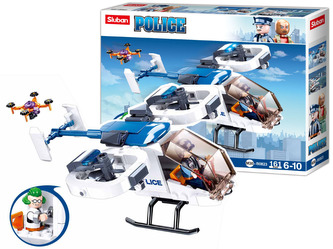 Sluban Girls Dream Village M38-B0823 Policajná helikoptéra s dronom na prevoz väzňov