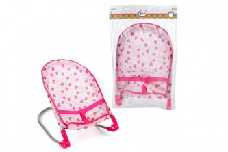 Sedátko/lehátko pro panenky 26x40cm kov/látka v sáčku