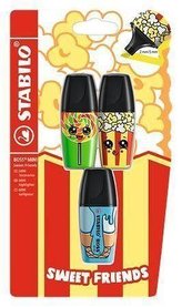 STABILO BOSS MINI Sweet Friends 3 ks Blister zelená žltá modrá