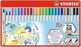 STABILO Pen 68 brush 25 ks púzdro kovové