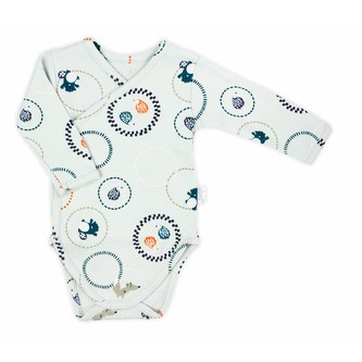 Kojenecké bavlněné body s bočním zapínáním Nicol Fox Club - velikost 62 (3-6m)