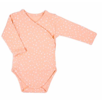 Kojenecké bavlněné body s bočním zapínáním Nicol Rainbow růžové - velikost 56 (0-3m)