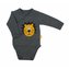 Kojenecké bavlněné celorozepínací body Nicol Prince Lion šedé - velikost 56 (0-3m)