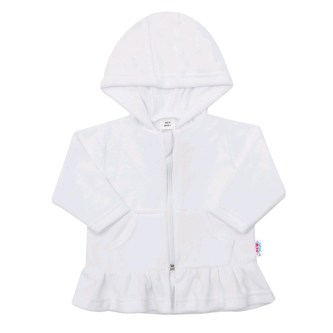 Semišková mikinka s kapucí New Baby Baby bílá - velikost 80 (9-12m)