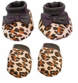 Kojenecký bavlněný set-capáčky a rukavičky Nicol Mia - velikost Univerzální