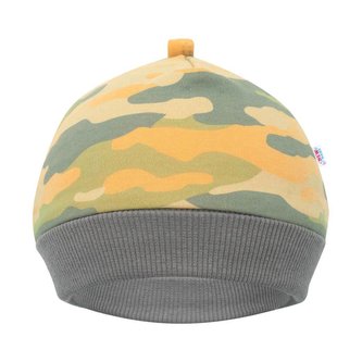 Kojenecká bavlněná čepička New Baby With Love hořčicová - velikost 80 (9-12m)