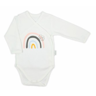 Kojenecké bavlněné body s bočním zapínáním Nicol Rainbow - velikost 56 (0-3m)