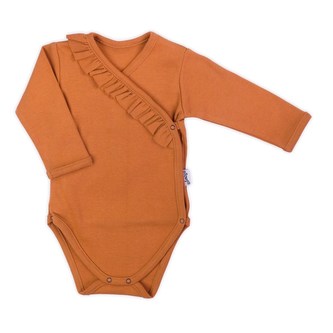 Kojenecké bavlněné celorozepínací body Nicol Mia hnědé - velikost 62 (3-6m)