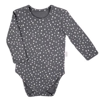 Kojenecké body s dlouhým rukávem Nicol Rainbow šedé - velikost 74 (6-9m)