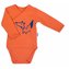 Kojenecké bavlněné body s bočním zapínáním Nicol Fox Club oranžové - velikost 62 (3-6m)