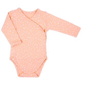 Kojenecké bavlněné body s bočním zapínáním Nicol Rainbow růžové - velikost 62 (3-6m)