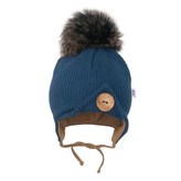 Kojenecká zimní čepička New Baby Great modrá - velikost 62 (3-6m)