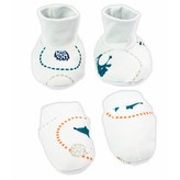 Kojenecký bavlněný set-capáčky a rukavičky Nicol  Fox Club - velikost Univerzální