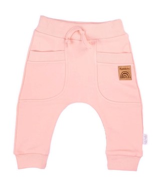 Kojenecké tepláčky Nicol Rainbow růžové - velikost 86 (12-18m)