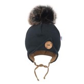 Kojenecká zimní čepička New Baby Great černá - velikost 62 (3-6m)