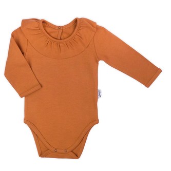 Kojenecké body s dlouhým rukávem Nicol Mia hnědé - velikost 80 (9-12m)