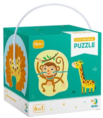 Puzzle 2-3-4 dílků dívoká zvířátka
