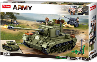 Sluban Army N38-B0860 Stredný tank 2v1 a protiletecké delo