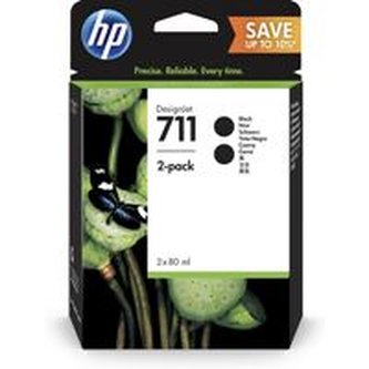 HP 711 2-pack 80-ml Black DesignJet Ink Cartridges