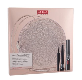 Pupa Vamp! řasenka Vamp! Explosive Lashes 12 ml + oční linka Vamp! Definition Liner 2,5 ml 100 Extra Black + kabelka