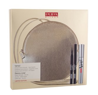 Pupa Vamp! řasenka Vamp! 9 ml + oční linka Skinny Liner 1 ml 001 Extra Black + kabelka