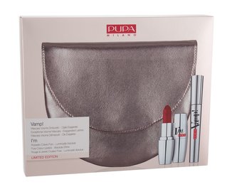 Pupa Vamp! řasenka Vamp! 9 ml + rtěnka I´m 3,5 g 314 True Red + psaníčko