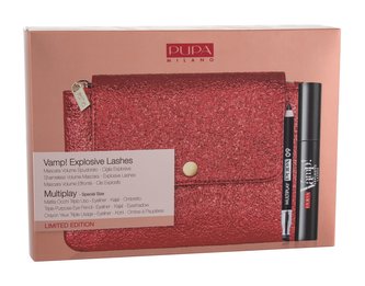 Pupa Vamp! řasenka Vamp! Explosive Lashes 12 ml + tužka na oči Multiplay 0,8 g 09 Deep Black + psaníčko