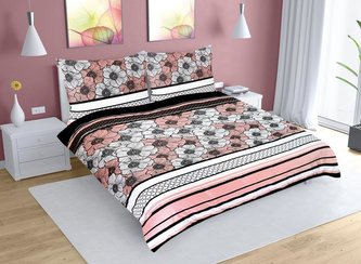 Povlečení bavlna na dvoudeku - ibiškový květ - 1x 220x200, 2ks 70x90 cm (220 cm šířka x 200 cm délka)