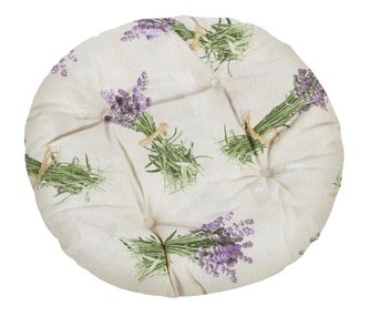 Sedák EMA kulatý prošívaný - svazek levandule - průměr 40 cm