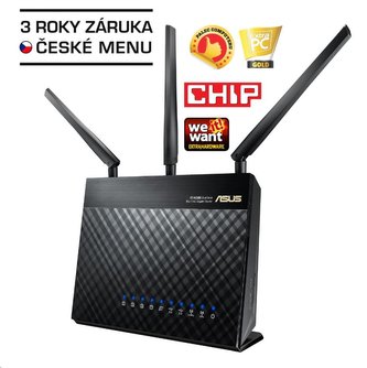 ASUS RT-AC68U v3 Gigabit Dualband Wireless AC1900 Router, 4x gigabit RJ45, 1x USB3.0, 1xUSB2.0 ASUS RT-AC68U v3 Gigabit Dualband Wireless AC1900 Router, 4x gigabit RJ45, 1x USB3.0, 1xUSB2.0