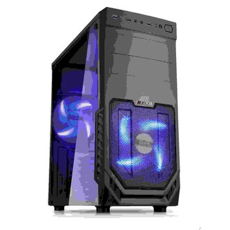 1stCOOL skříň JAZZ 2, Midi Tower, AU, USB 3.0, Blue FAN, Transparet Side, bez zdroje, Black 1stCOOL skříň JAZZ 2, Midi Tower, AU, USB 3.0, Blue FAN, Transparet Side, bez zdroje, Black