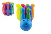 Kuželky MAXI plast 29cm 9ks 3 barvy míče v síťce