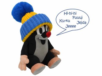 Krtko 20cm hovoriaci, modro-žltý čiapka