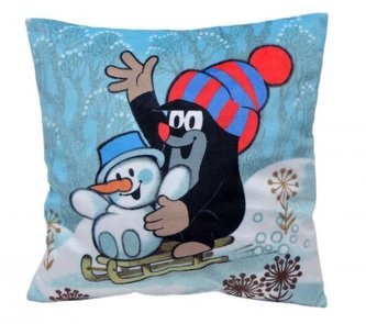 Krtko, zima - Vankúš 25x25cm