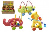 Edukační labyrint zvířátko dřevo/kov 12-14cm 12m+ 1 ks / 3 druhy