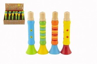 Píšťalka dřevěná barevná 12 cm 1 ks / 4 různé barvy