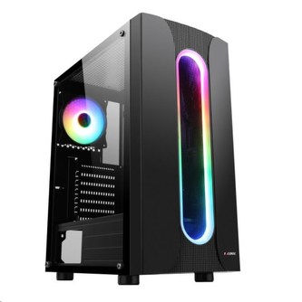 1stCOOL skriňa SAURON, Middle Tower, ARGB, AU, USB 3.0, bez zdroja, čierna