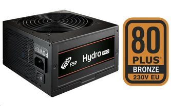 Fortron zdroj 600W HYDRO PRO 600 Bulk, 230V, 80PLUS Bronze, Single rail design, OCP,OVP,SCP,OPP, 12cm Fortron zdroj 600W HYDRO PRO 600 Bulk, 230V, 80PLUS Bronze, Single rail design, OCP,OVP,SCP,OPP, 12cm