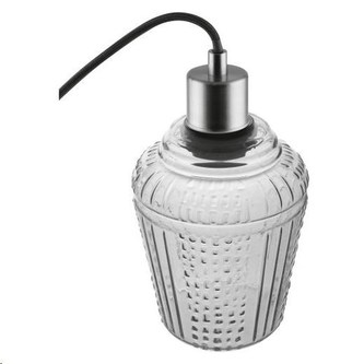LEDVANCE VINTAGE 1906 CARVED PENDANT JAR Glass, Smoke Grey