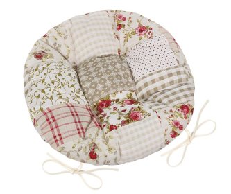 Sedák EMA kulatý prošívaný - barevný patchwork - průměr 40 cm