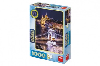 Puzzle Večerní Budapešť svítící ve tmě 47x66cm 1000 dílků v krabici 23x32x7cm
