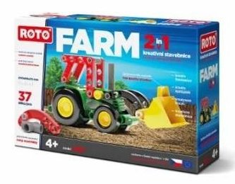 ROTO Stavebnice 2v1 Traktor, 37 dílků