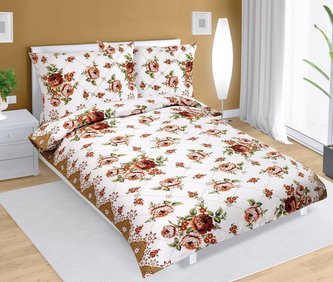 Povlečení bavlněné - hnědá růže - 140x200, 70x90