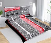 Povlečení bavlněné - černočervená krajka - 140x200, 70x90