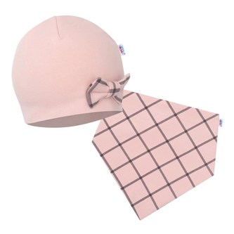 Kojenecká čepička s šátkem na krk New Baby Missy růžová - velikost 86 (12-18m)