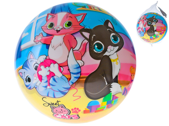 Lopta 23cm mačiatka veselá 10m+ v sieťke