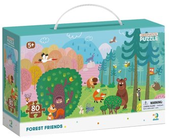 Puzzle s hľadaním obrázkov Lesní kamaráti 80 dielikov