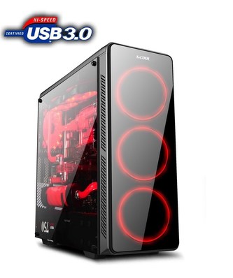 1stCOOL skříň GAMER 3, Full Tower, AU, USB 3.0, bez zdroje, Black