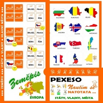 Pexeso Natotata Evropa - státy, vlajky, hlavní města